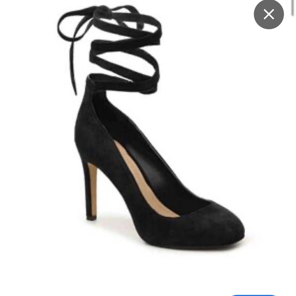 BCBGeneration Ellah Black Suede Lace-Up Heels- Size 10